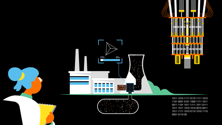 Représentation d'un complexe industriel utilisant les technologies quantiques